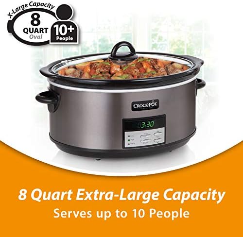 8 Quart Programmable Slow Cooker with Auto Warm - Curated Catalog U2