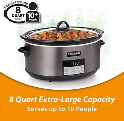 8 Quart Programmable Slow Cooker with Auto Warm - Curated Catalog U2