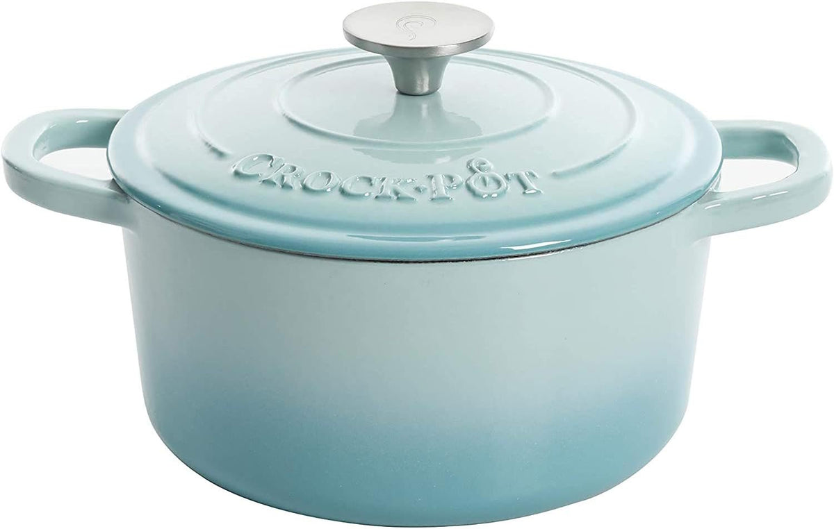 3 Quart Enameled Cast Iron Dutch Oven – Aqua - Curated Catalog J6