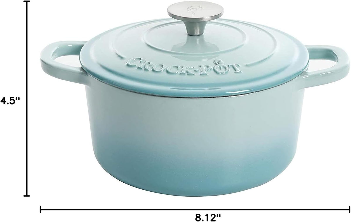 3 Quart Enameled Cast Iron Dutch Oven – Aqua - Curated Catalog H9