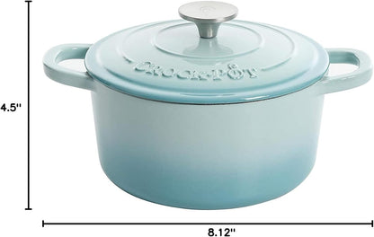 3 Quart Enameled Cast Iron Dutch Oven – Aqua - Curated Catalog J6