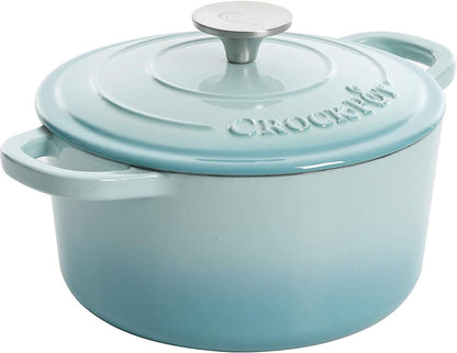 3 Quart Enameled Cast Iron Dutch Oven – Aqua - Curated Catalog H9
